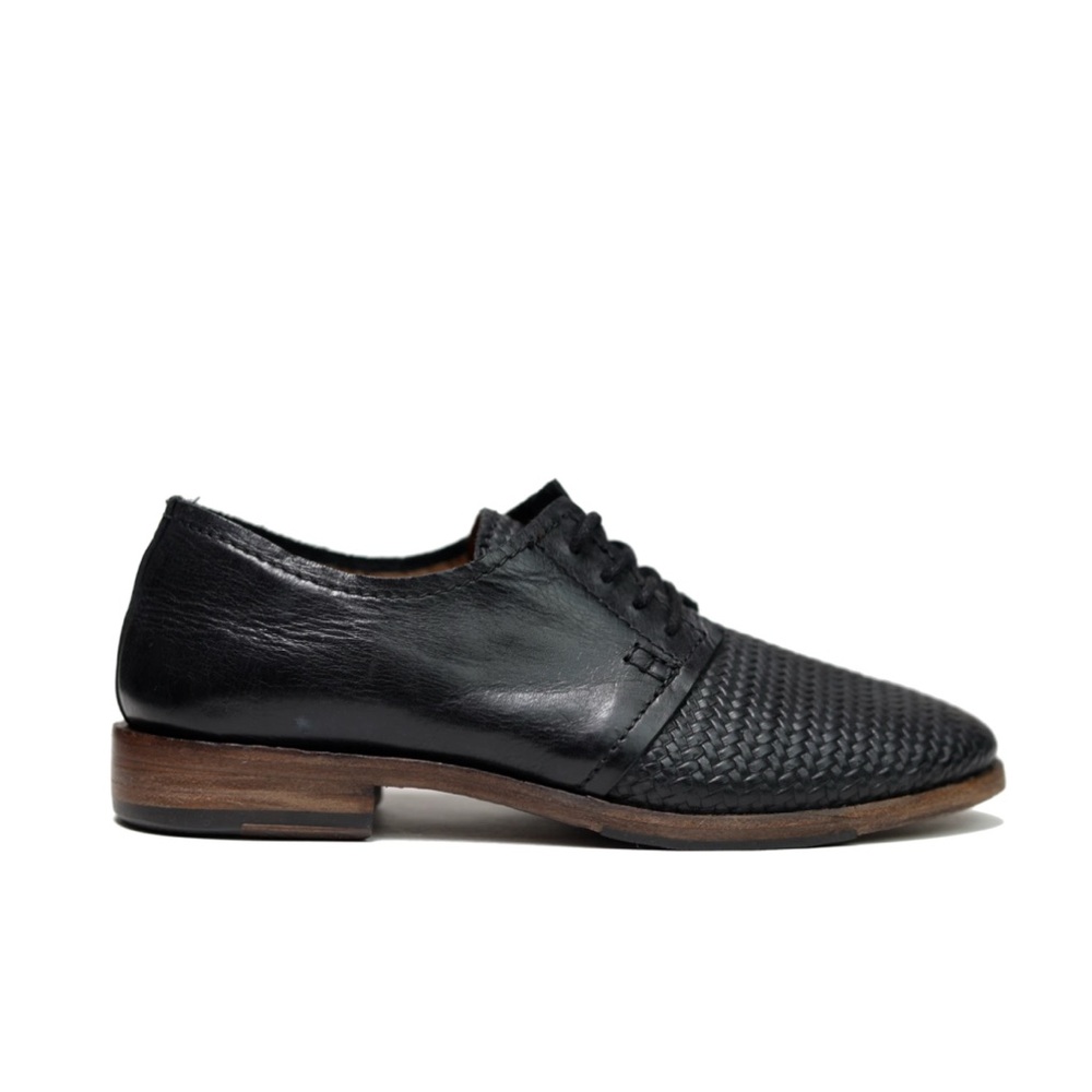 Seal Of The Sutro San Francisco | Aloha Woven Leather Oxford | Black | Size 8.5